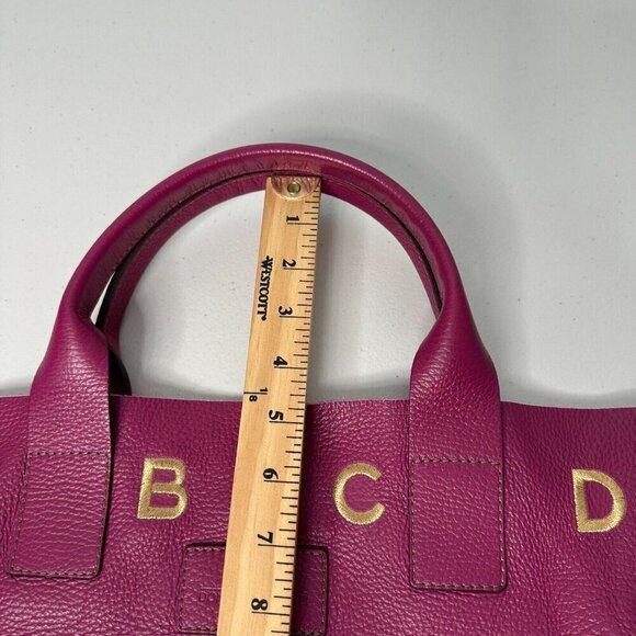 Nur Donatella Lucchi Pink Leather Tote Bag Embroidered Alphabet Letters - Picture 11 of 13
